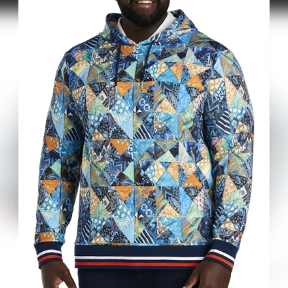 ROBERT GRAHAM Men's Contemporary Pullover Hoodie Size XL Multicolor Broken Tile - Picture 12 of 13